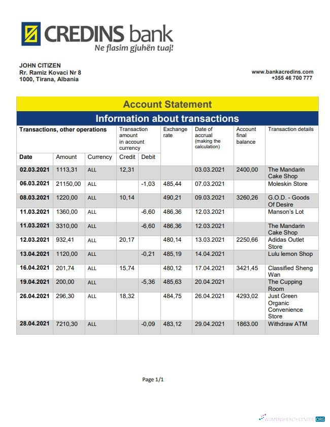 Premium Herunterladen Albanien Credins Bank Kontoauszug Photoshop Vorlage