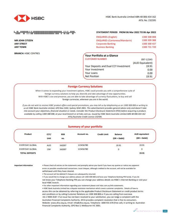 Premium Herunterladen Australien HSBC Bank St Version 2 Photoshop Vorlage