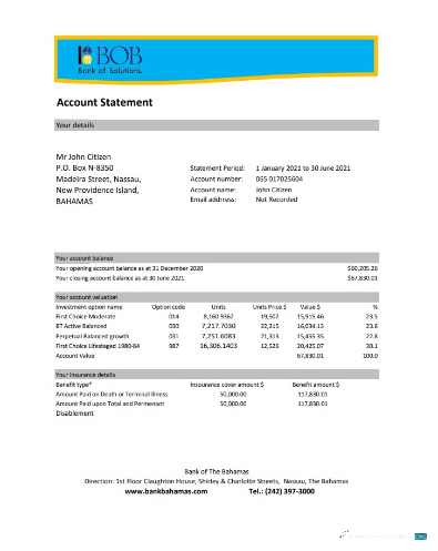 Hochwertige Herunterladen Bahamas Bank von The Bahamas Bank Kontoauszug Excel Photoshop Vorlage