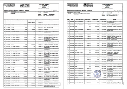Herunterladen Bangladesch Bank Asia PLC Kontoauszug von Konto Word 2 Seiten design