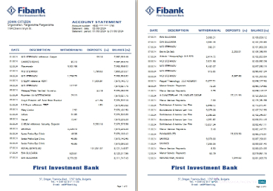 Herunterladen Bulgarien Fibank (Erste Investition Bank) Bank Stataement 1 2 Seiten Word vorlage