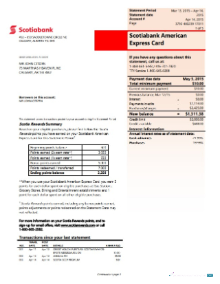 Premium Herunterladen Kanada Scotiabank Kontoauszug Photoshop Vorlage