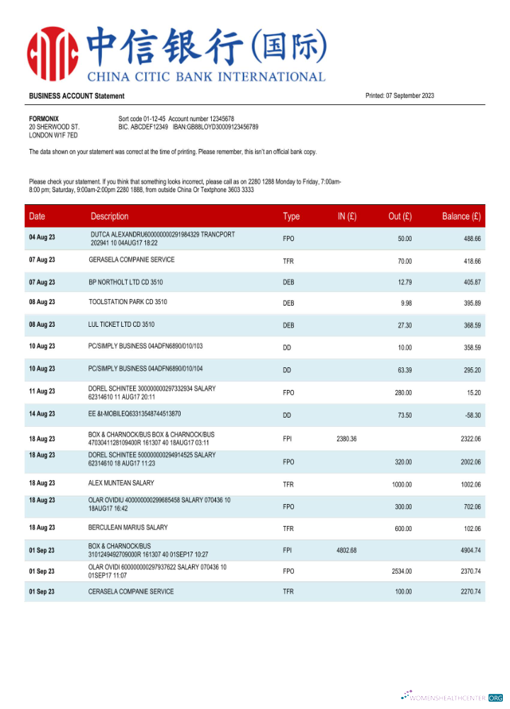 Premium Télécharger Chine Citic Banque Corporatif Compte Relevé Word et PDF Modèle Photoshop Modèle