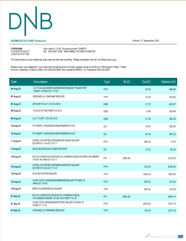 Premium Télécharger DNB Banque Firm Compte Relevé Word et PDF Modèle Photoshop Modèle