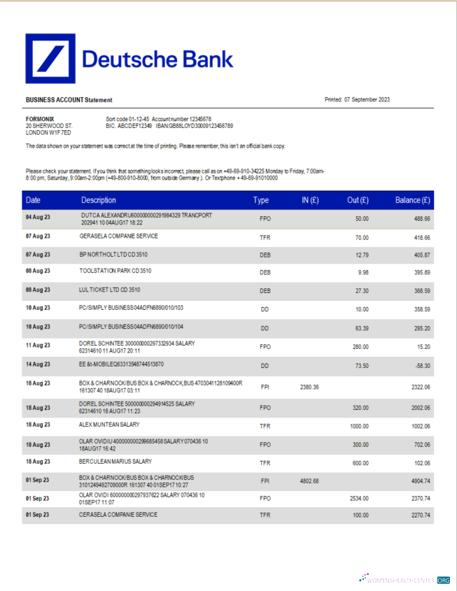Premium Télécharger Deutsche Banque Corporatif Relevé Word et PDF Modèle Photoshop Modèle