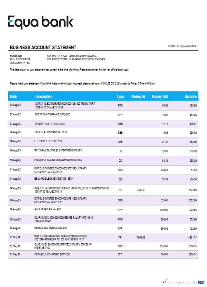 Premium Télécharger Equabank Banque Firm Compte Relevé Word et PDF Modèle Photoshop Modèle