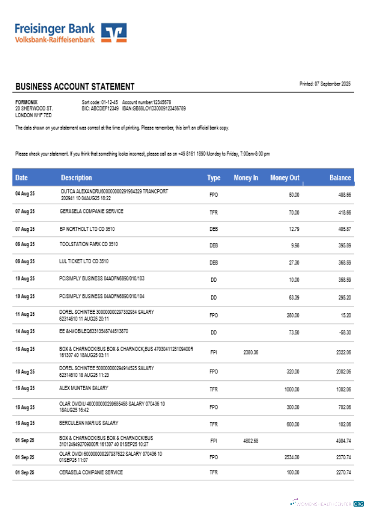 Qualité Télécharger Freisinger Banque Compte Entreprise Relevé Word et PDF Format Photoshop Modèle