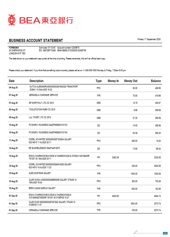 Qualité Télécharger Hong Kong BEA Entreprise Banque Relevé Word et PDF Format Photoshop Modèle