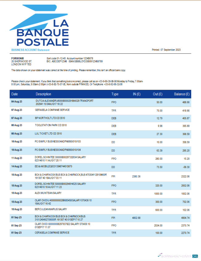 Professionnel Télécharger La Banque Postale Firm Banque Relevé Word et PDF Modèle Photoshop Modèle