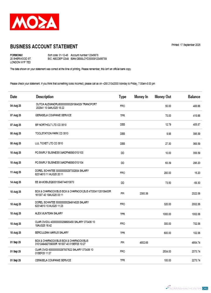 Réaliste Télécharger Moza Banco Firm Compte Relevé Word et PDF Modèle (1) Photoshop Modèle