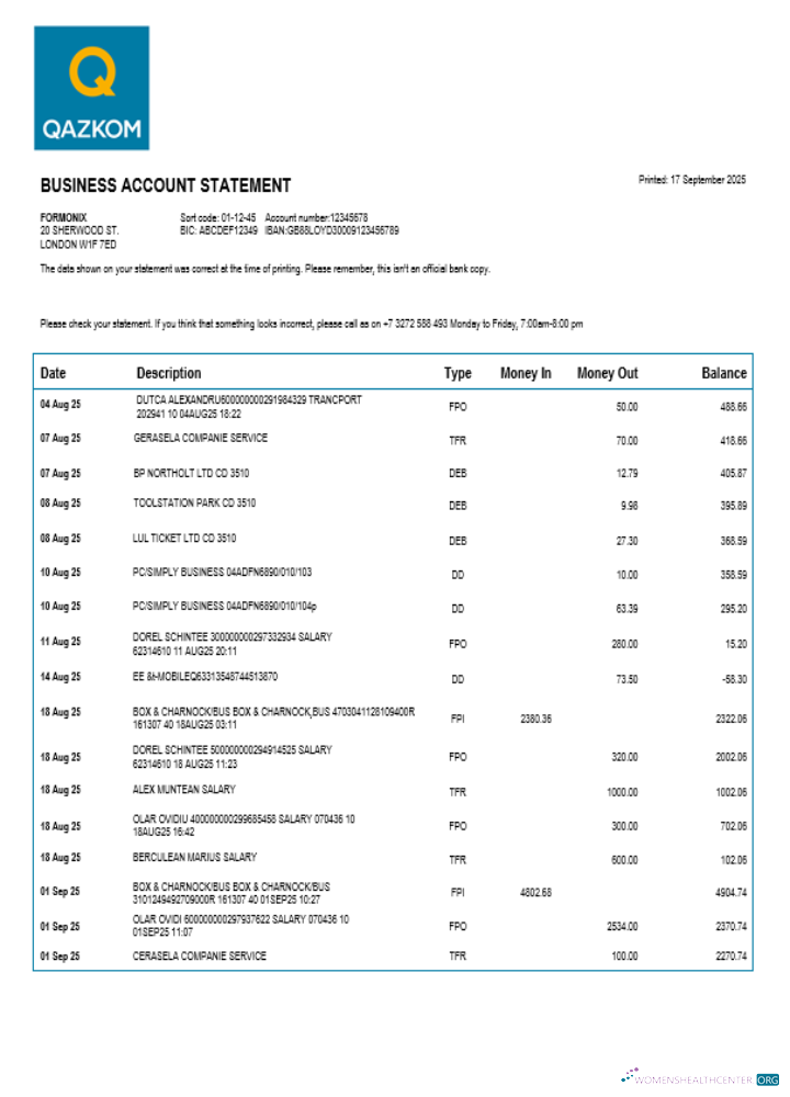 Réaliste Télécharger Qazkom Banque Enterprise Compte Relevé Word et PDF Modèle Photoshop Modèle