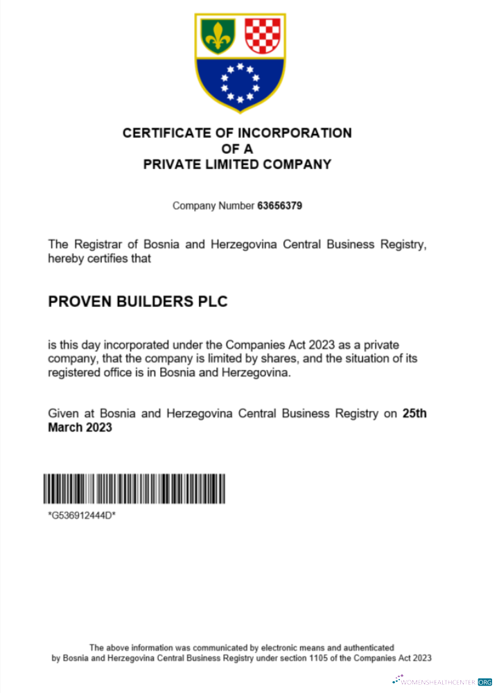 Realistische Bosnien und Herzegowina Certificate von Registration Word und PDF Vorlage