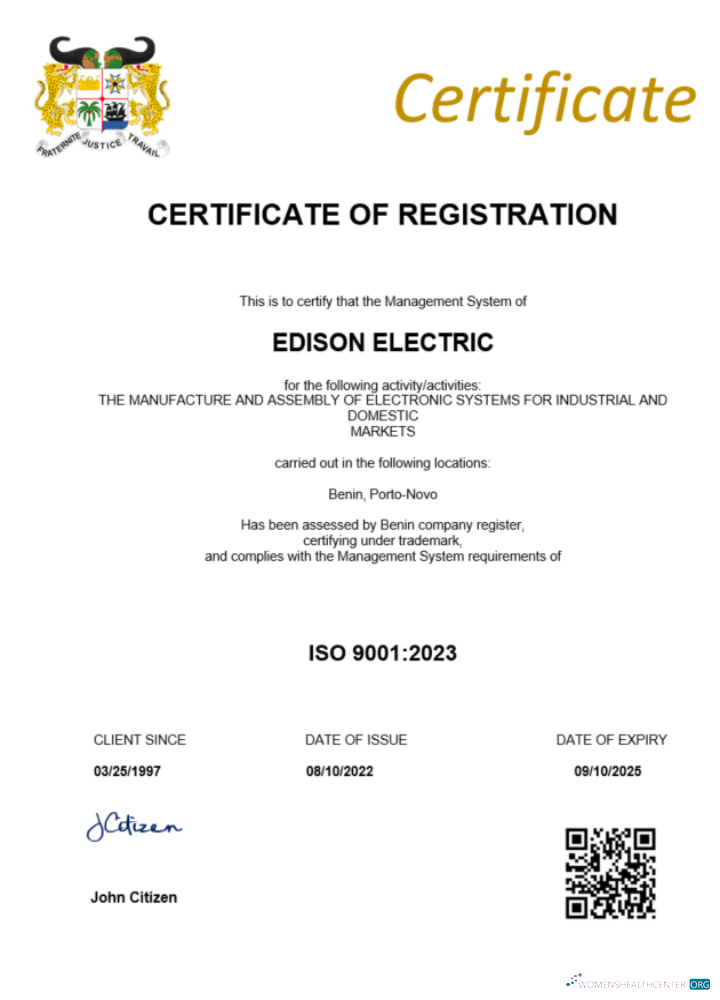 Editierbare Herunterladen Benin Certificate von Registration Word und PDF Vorlage Photoshop Vorlage