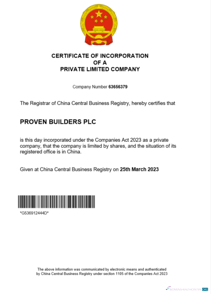 Realistische Herunterladen China Certificate von Registration Word und PDF Vorlage Photoshop Vorlage