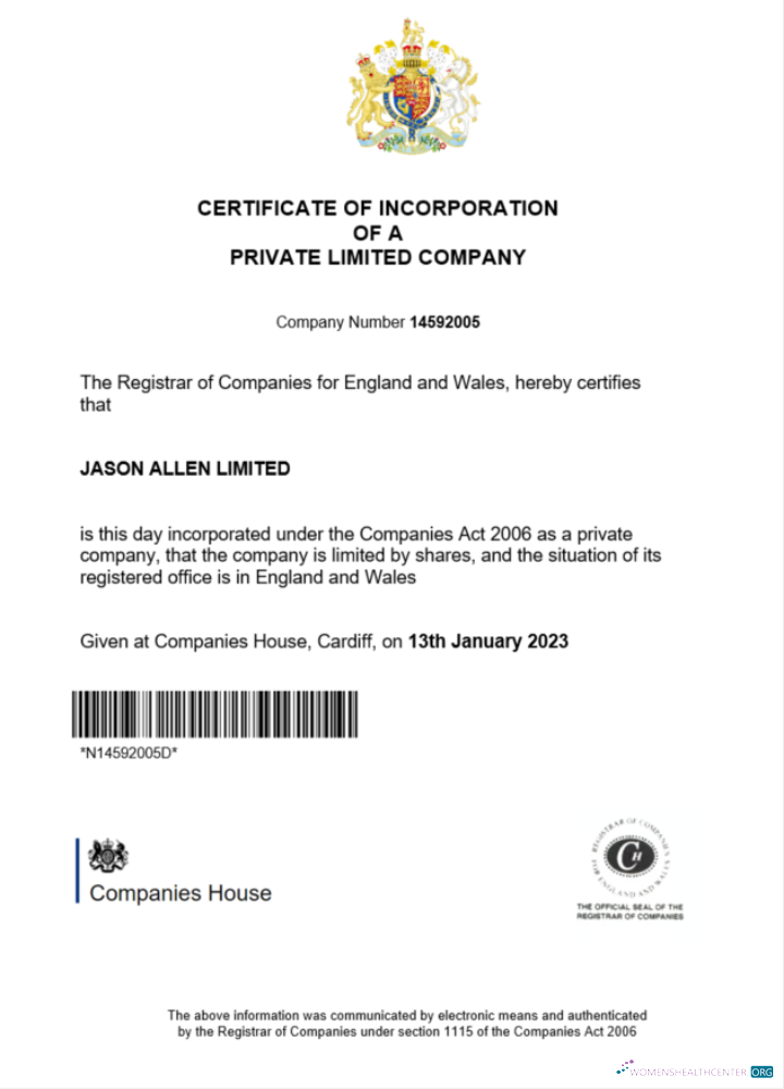Hochwertige Herunterladen England und Wales Certificate von Incorporation Registration Photoshop Vorlage