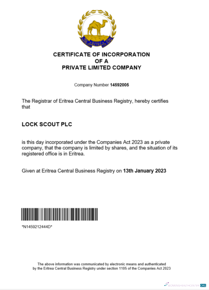 Professionelle Herunterladen Eritrea Certificate von Registration Word und PDF Vorlage Photoshop Vorlage