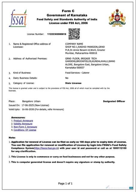 Editierbare Herunterladen Indien Karnataka Trading License Word und PDF Vorlage Photoshop Vorlage