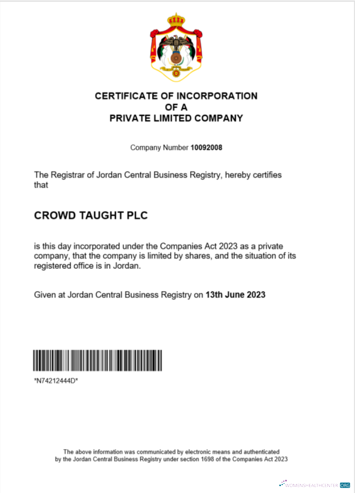 Editierbare Herunterladen Jordanien Certificate von Registration Word und PDF Vorlage Photoshop Vorlage