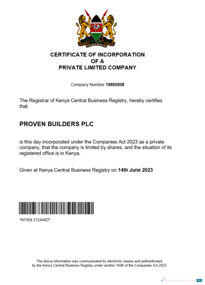 Premium Herunterladen Kenia Geschäftlich Registration Certificate Word und PDF Vorlage Photoshop Vorlage