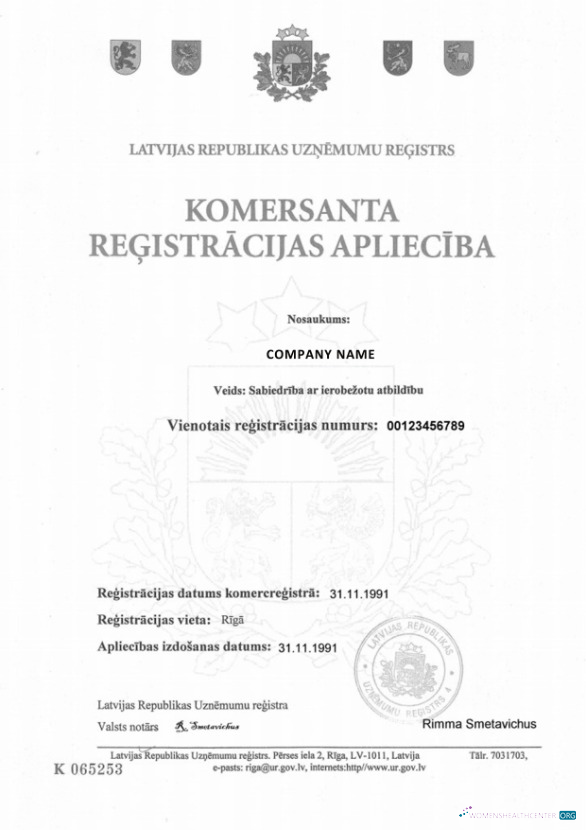 Professionelle Herunterladen Lettland Certificate von Registration Photoshop Vorlage