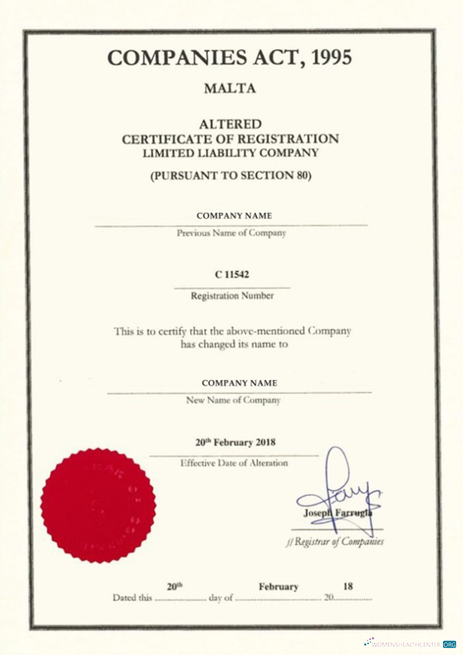 Professionelle Herunterladen Malta Certificate von Registration Photoshop Vorlage