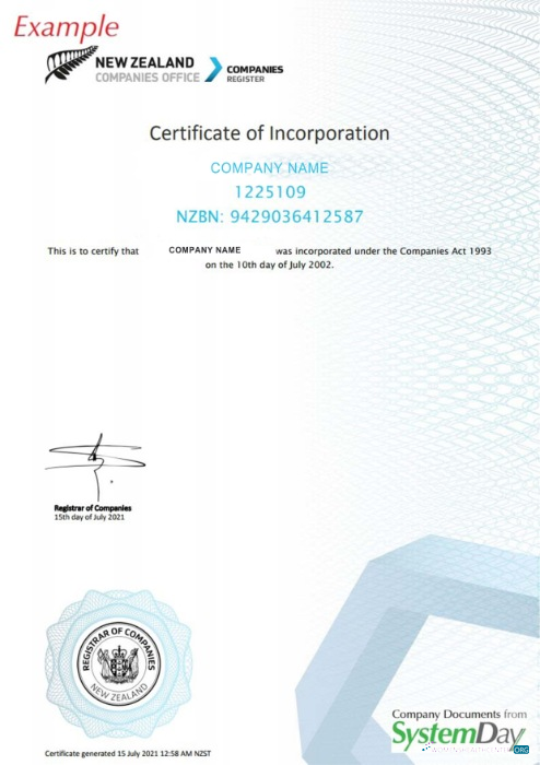 Editierbare Herunterladen Neu Zeland Certificate von Registration Photoshop Vorlage