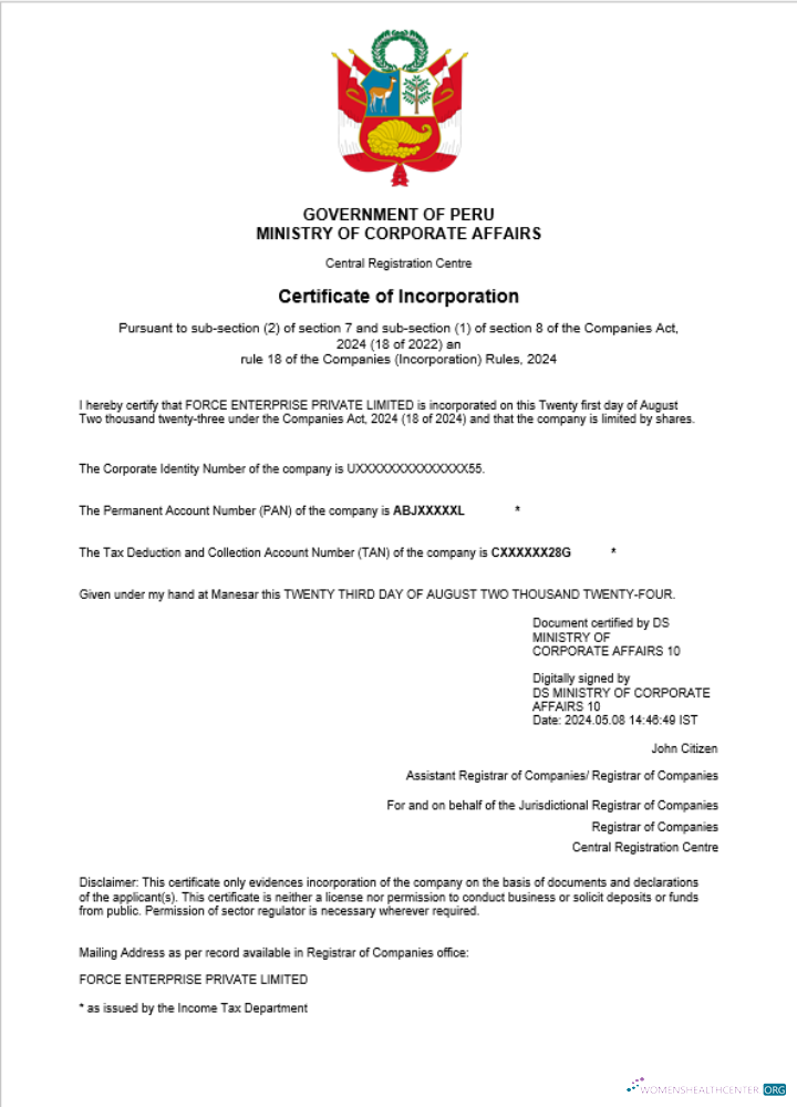 Editierbare Herunterladen Peru Geschäftlich Registration Certificate Word und PDF Vorlage Photoshop Vorlage