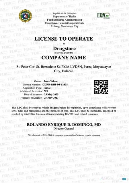 Realistische Herunterladen Philippinen License To Operate Word und PDF Vorlage Photoshop Vorlage