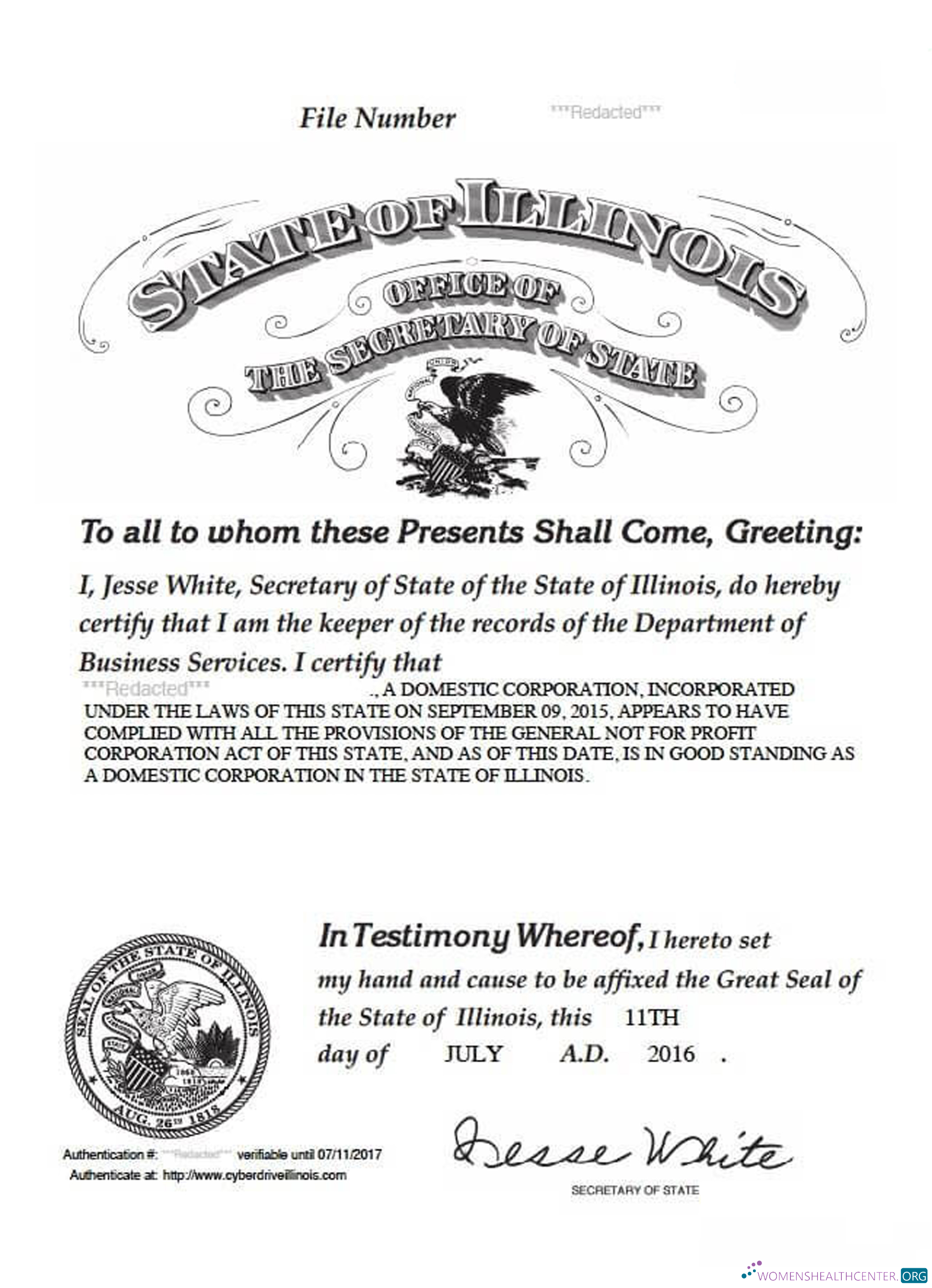 Professionelle Herunterladen USA Illinois Certificate von Good Standing Photoshop Vorlage