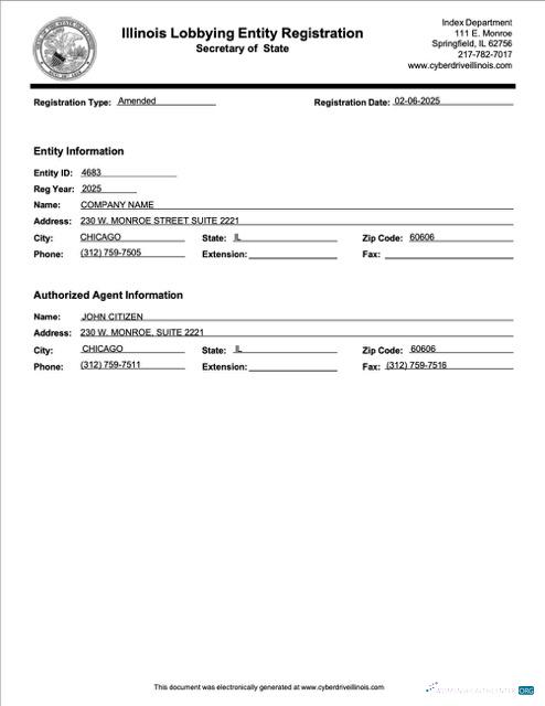 Realistische Herunterladen USA Illinois Registration Certificate Word und PDF Vorlage Photoshop Vorlage