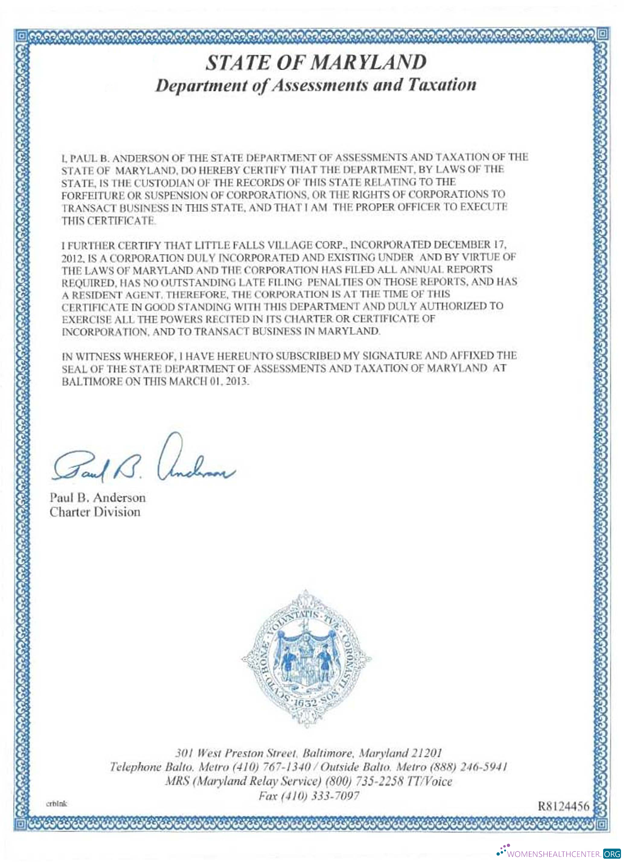 Professionelle Herunterladen USA Maryland Certificate von Good Standing Photoshop Vorlage