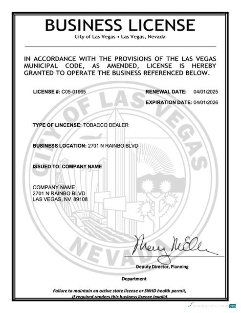 Professionelle Herunterladen USA Nevada Geschäftlich License Word und PDF Vorlage Photoshop Vorlage