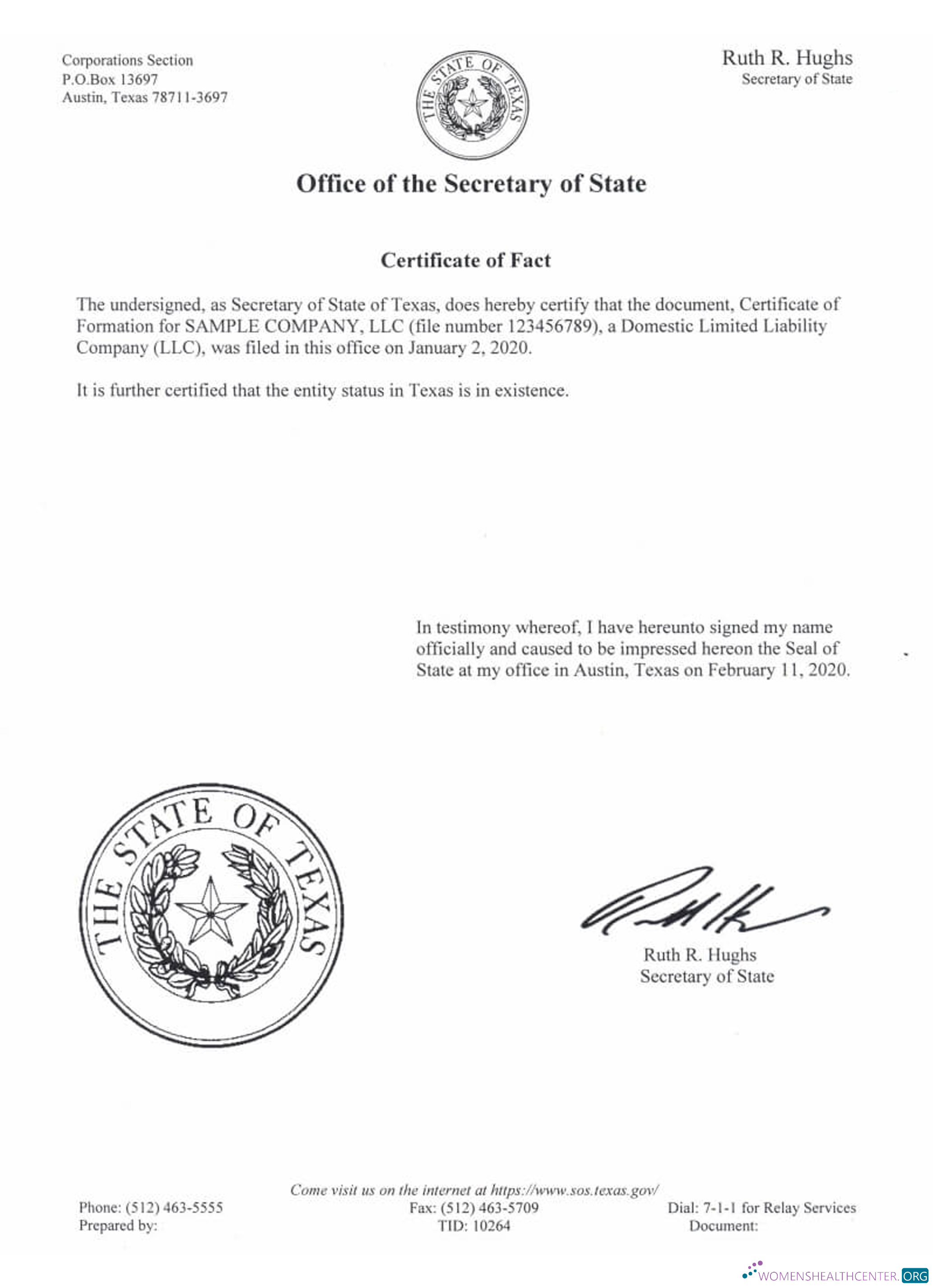 Professionelle Herunterladen USA Texas Certificate von Good Standing Photoshop Vorlage