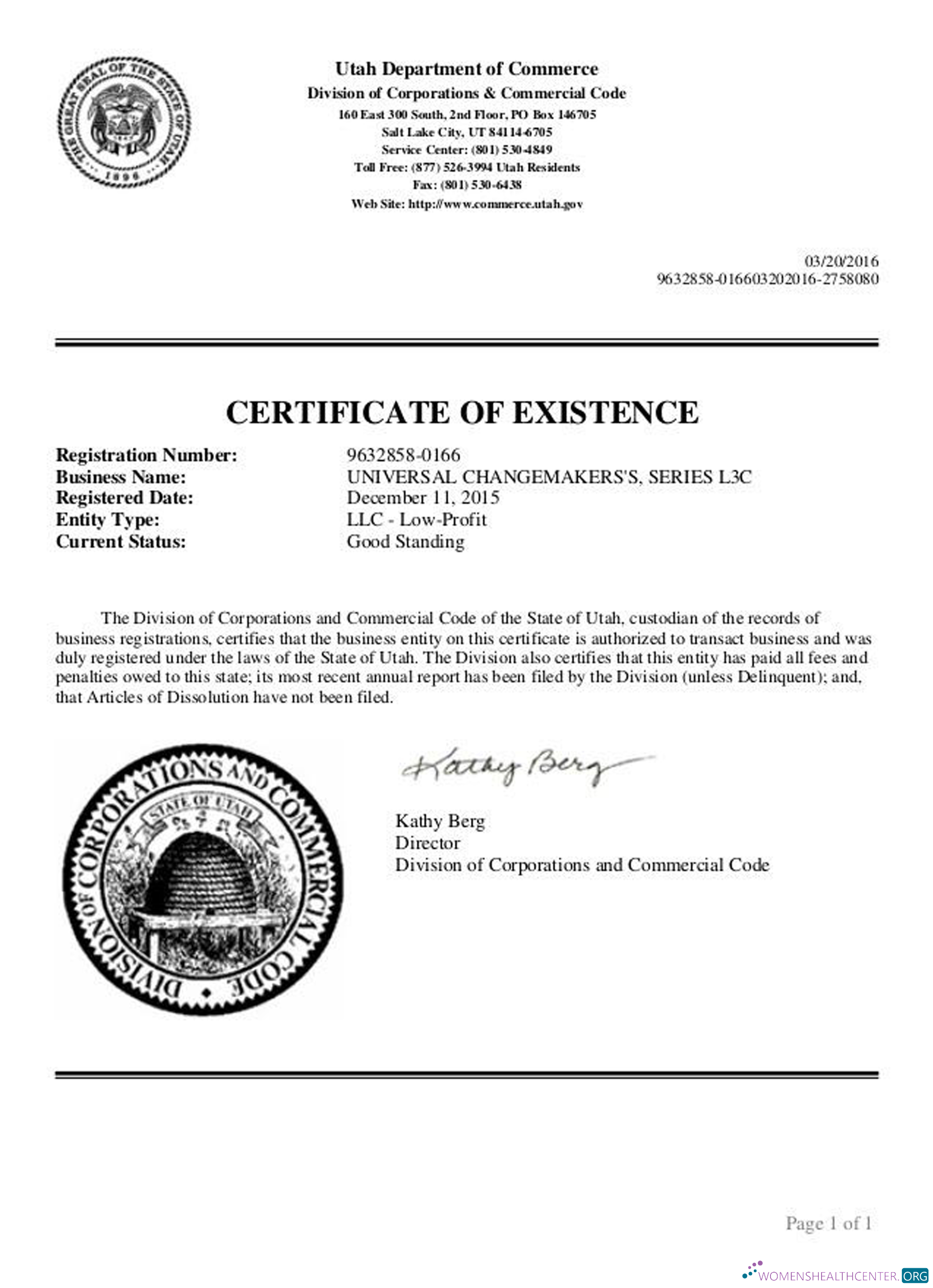 Professionelle Herunterladen USA Utah Certificate von Good Standing Photoshop Vorlage