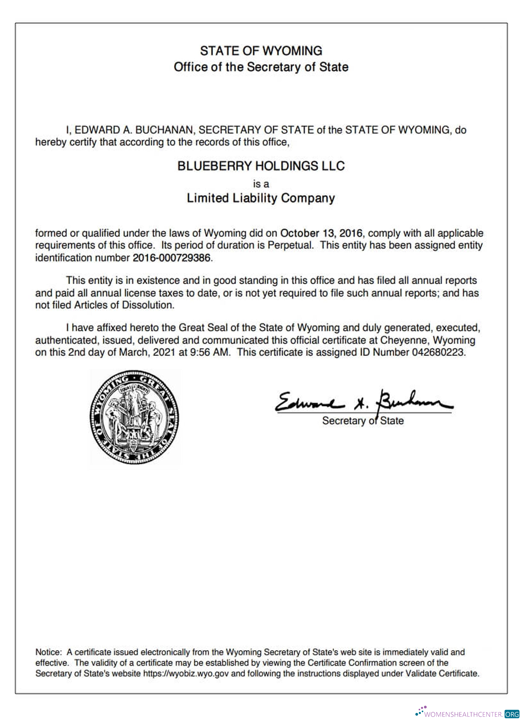 Professionelle Herunterladen USA Wyoming Certificate von Good Standing Photoshop Vorlage