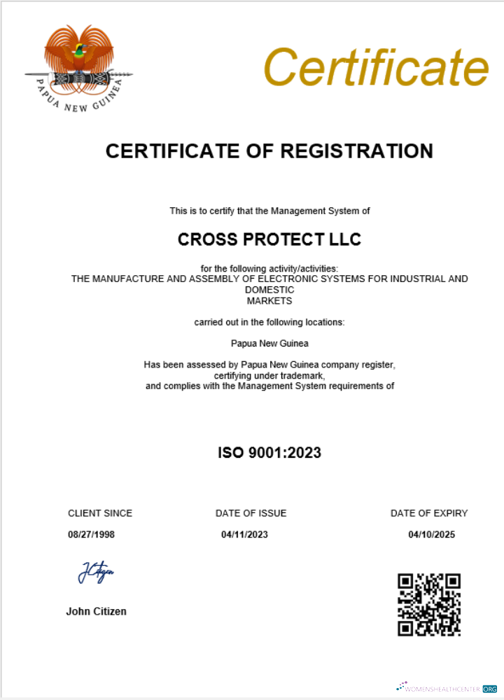 Editierbare Papua-Neuguinea Geschäftlich Registration Certificate Word und PDF Vorlage