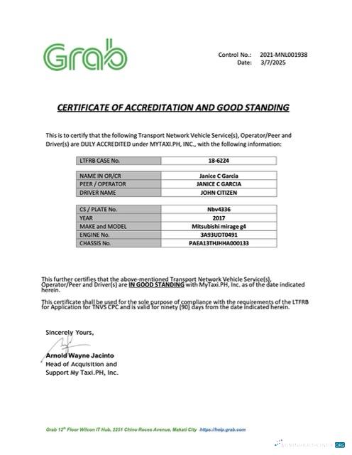 Realistische Philippinen Certificate von Accreditation und Good Standing Word und PDF Vorlage