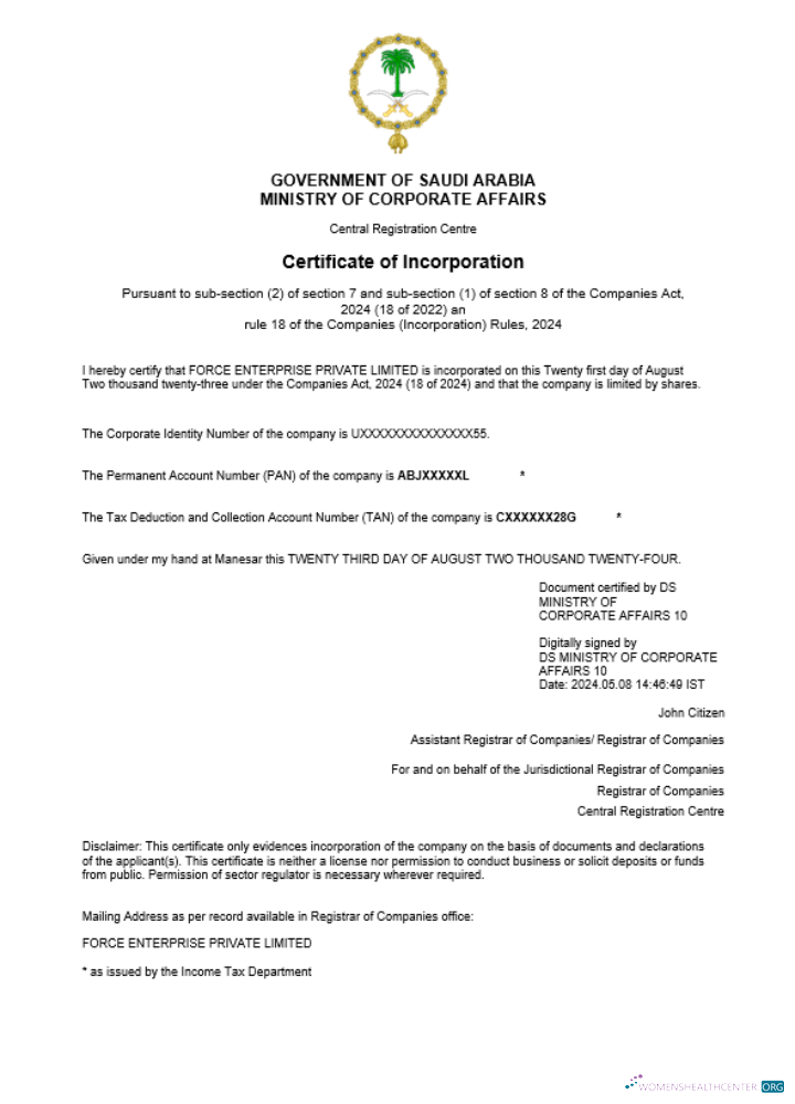 Professionelle Saudi-Arabien Geschäftlich Registration Certificate Word und PDF Vorlage (1)
