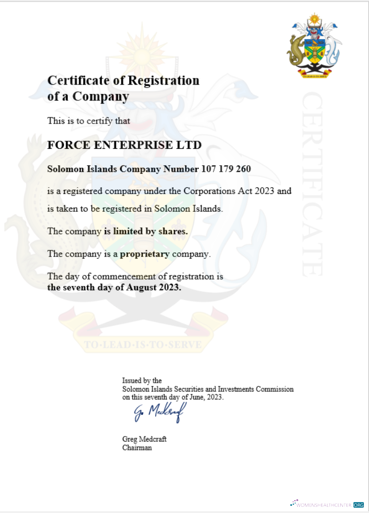 Hochwertige Salomonen Geschäftlich Registration Certificate Word und PDF Vorlage