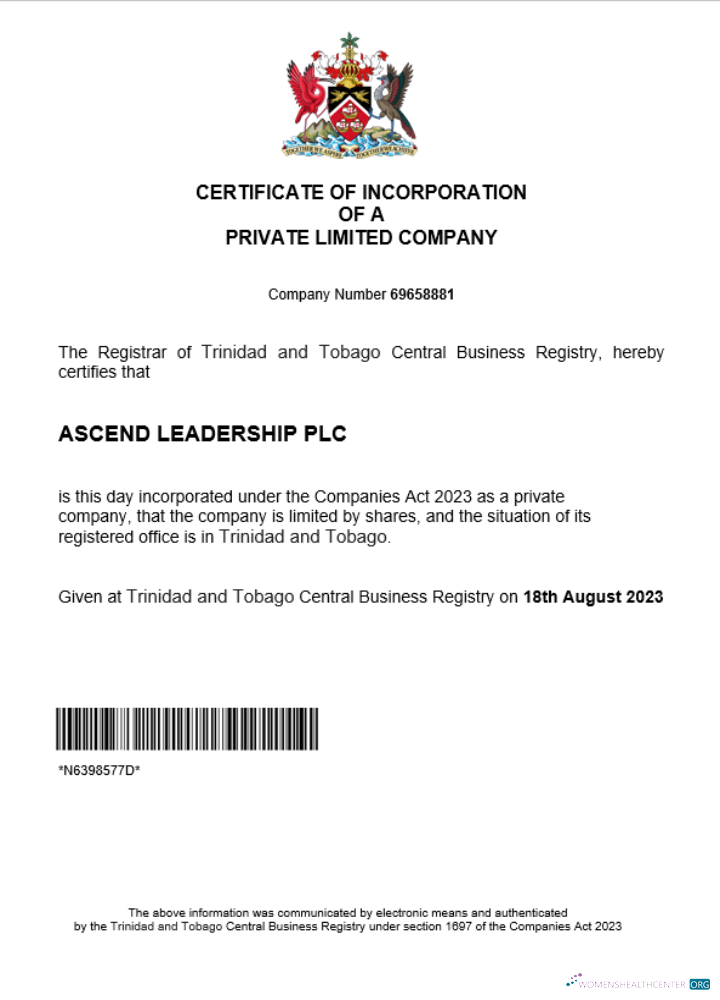 Premium Trinidad und Tobago Geschäftlich Registration Certificate Word und PDF Vorlage
