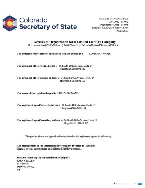 Premium USA Colorado Articles von Organization Word und PDF Vorlage, Version 2