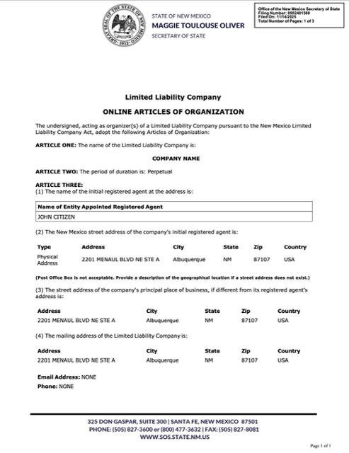 Hochwertige USA Neu Mexiko Online Articles von Organization Word und PDF Vorlage