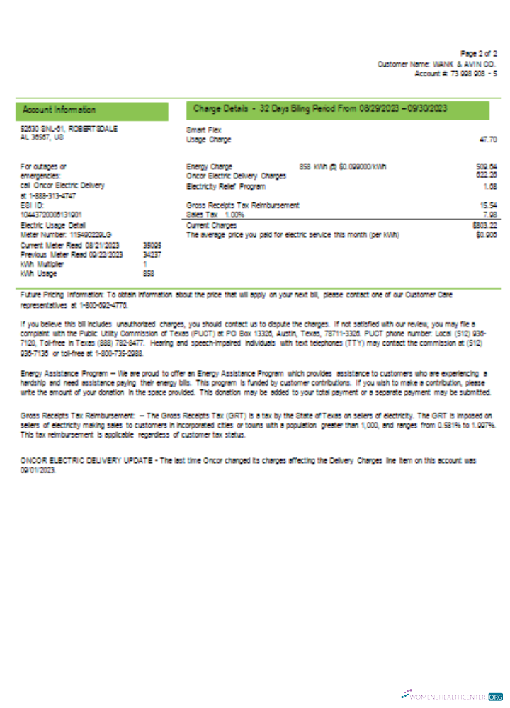 Realistische Herunterladen Ameren Missouri Strom Utility Geschäftlich Bill, , Seite 2, SCR Photoshop Vorlage