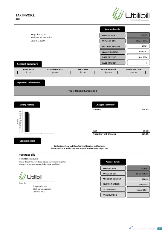 Premium Herunterladen Australien Utilibill Geschäftlich Easy To Fill Vorlage in Word und PDF Format Photoshop Vorlage