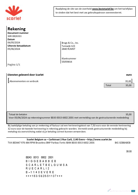 Professionelle Herunterladen Belgien Scarlet Geschäftlich Nebenkostenabrechnung Vorlage in Word und PDF Format Photoshop Vorlage