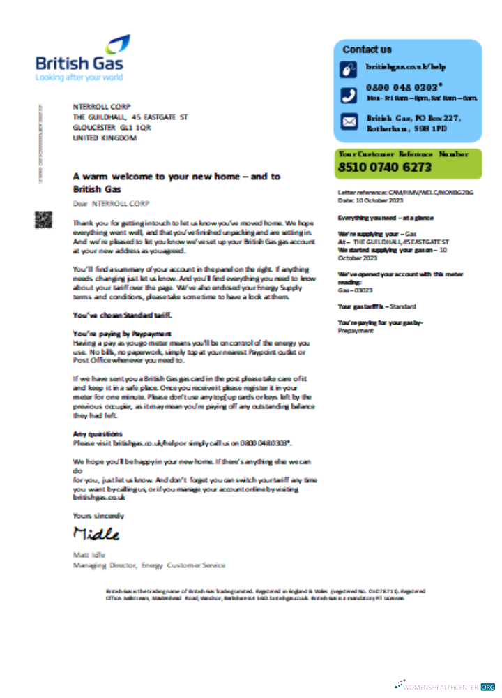 Premium Herunterladen British Gas Utility Geschäftlich Bill, SCR1 Photoshop Vorlage