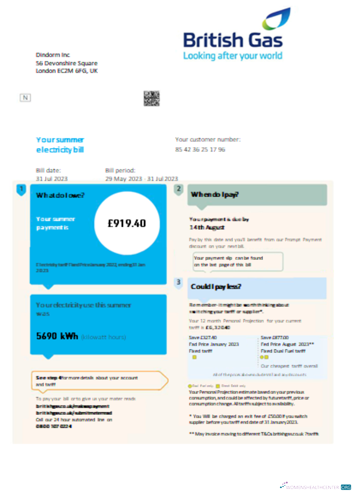 Premium Herunterladen British Gas Strom Utility Geschäftlich Bill SCR Photoshop Vorlage