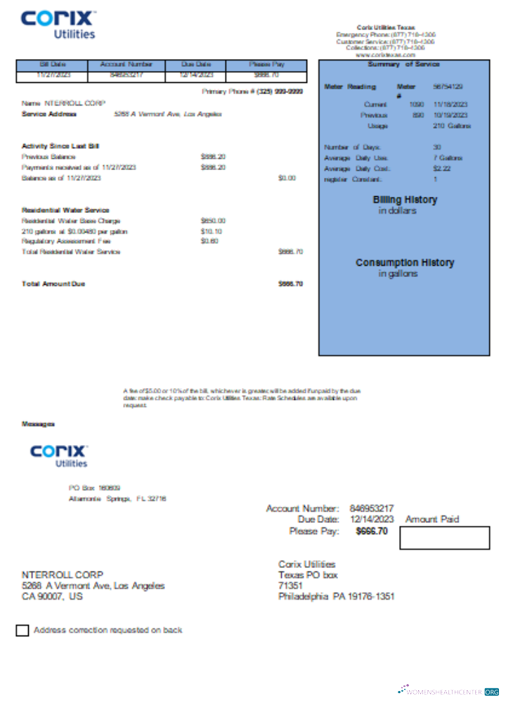 Editierbare Herunterladen Corix Utilities Geschäftlich Bill, SCR Photoshop Vorlage