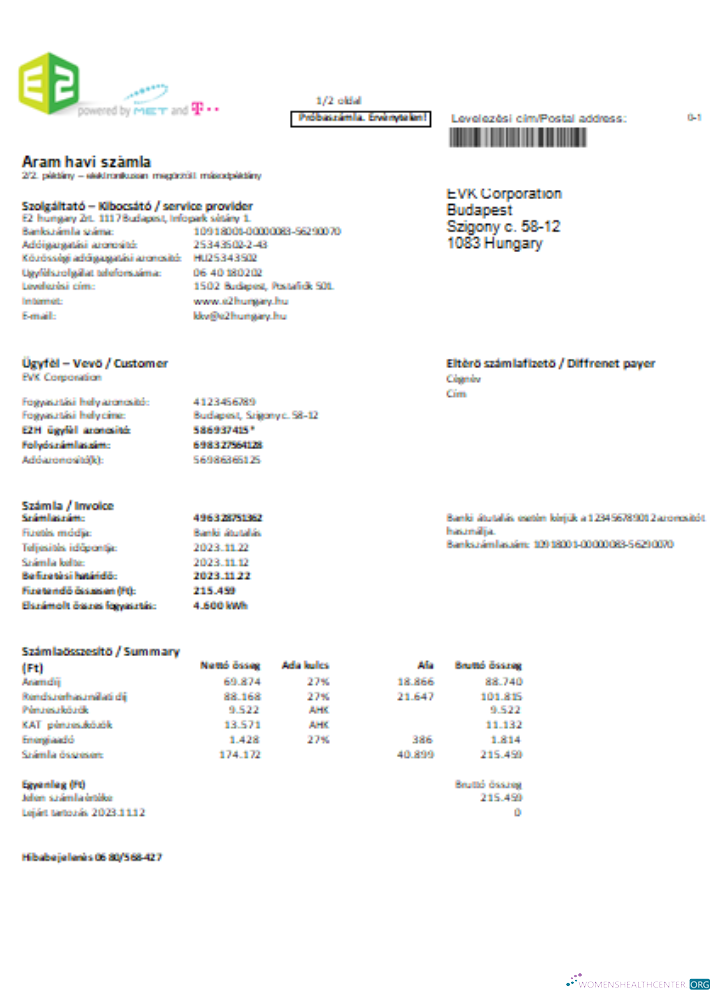 Editierbare Herunterladen E2 Utility Geschäftlich Bill SCR Photoshop Vorlage