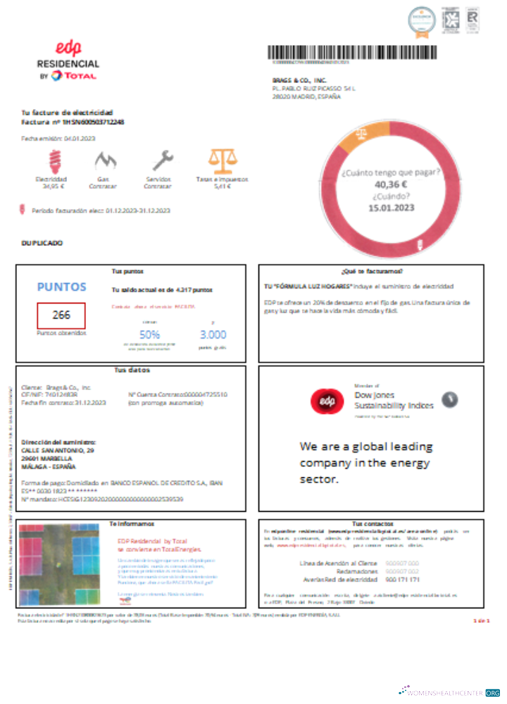 Editierbare Herunterladen EDP Spanien Utility Geschäftlich Bill, SCR Photoshop Vorlage